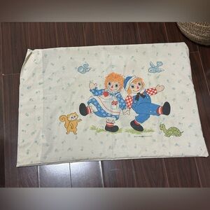 Vintage Raggedy Ann and Andy, Care Bears and peanuts Pillowcases - set of 3